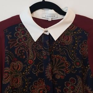Sandro maroon paisley dress
